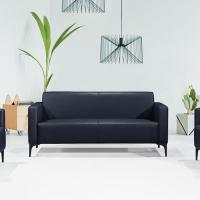 黑色透氣皮面沙發組-1