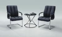黑皮洽談椅